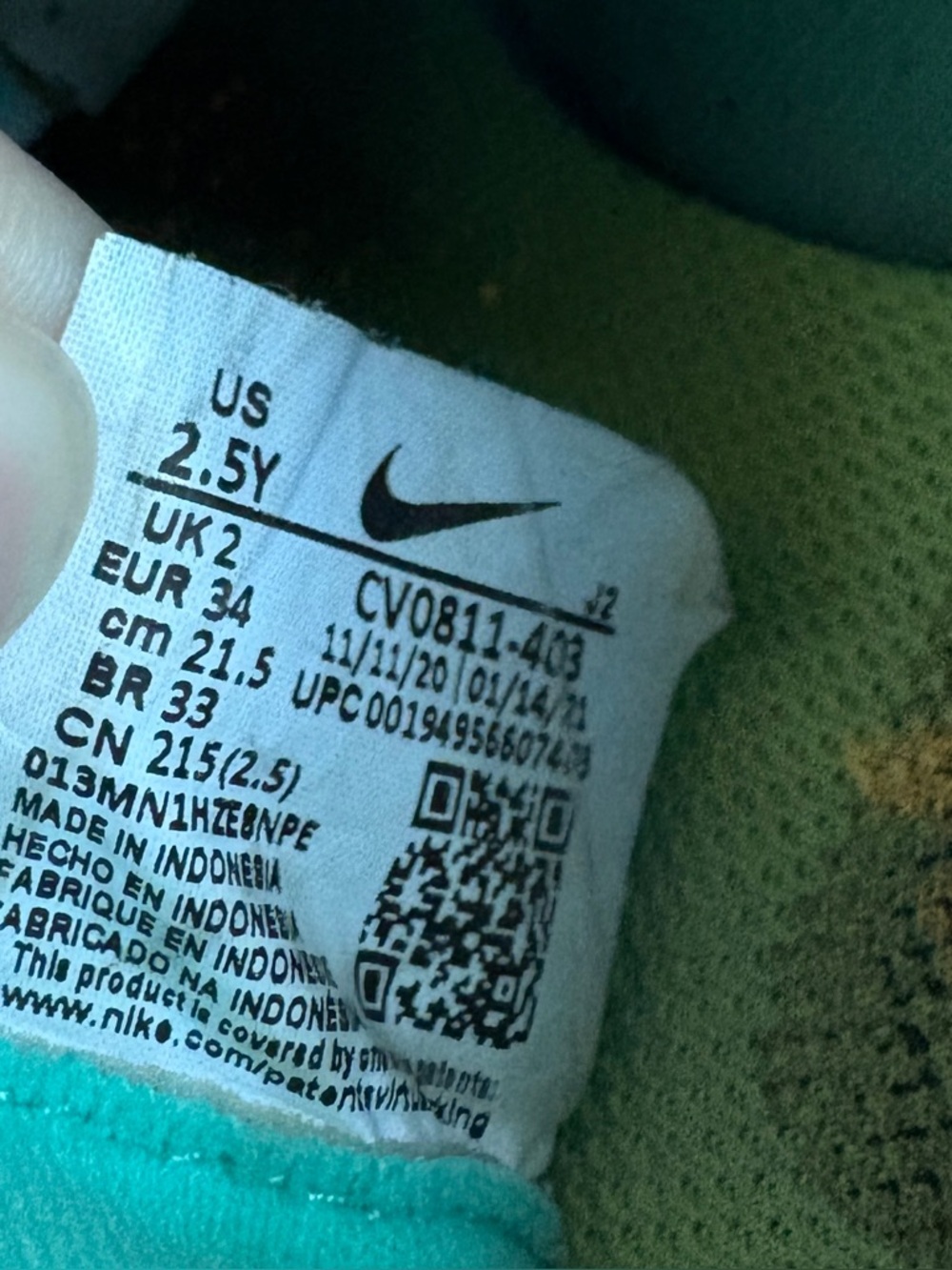 Nike Mercurial Vapor Soccer Cleats, Youth Size 2.5, Dynamic Turquoise/ Lime Glow - Picture 5 of 7